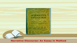 PDF  Narrative Discourse An Essay in Method Read Online
