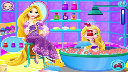 Baby Rapunzel Bath Time - Disney Princess Rapunzel and Her Baby Bathing Game