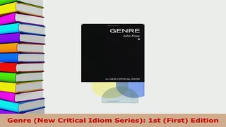 PDF  Genre New Critical Idiom Series 1st First Edition PDF Full Ebook