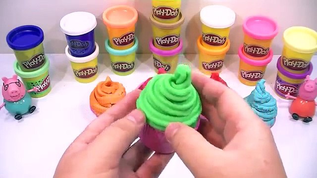 SURPRISE EGGS ICE CREAM play doh kinder surprise peppa pig and cars toys