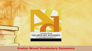 Download  Evelyn Wood Vocabulary Dynamics PDF Full Ebook
