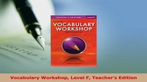 PDF  Vocabulary Workshop Level F Teachers Edition PDF Online