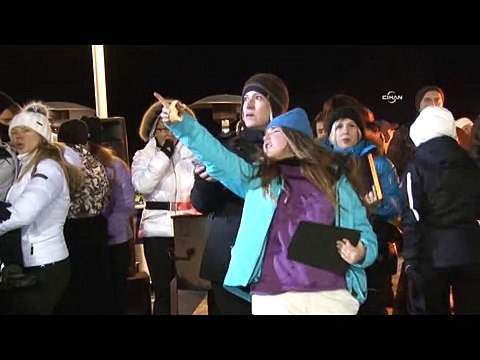 Palandöken'de kayak ve rafting gösterisi