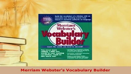 Download  Merriam Websters Vocabulary Builder PDF Online