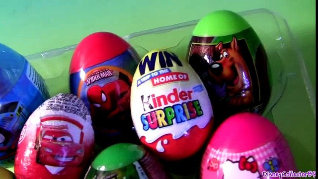 8 Kinder Surprise Eggs Thomas SHREK Disney Cars Pixar Toy Story 3 Kinder Sorpresa Scooby-Doo toys Scooby Doo