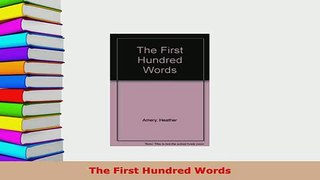 PDF  The First Hundred Words Download Online