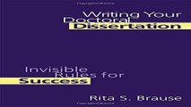 Download Writing Your Doctoral Dissertation  Invisible Rules for Success