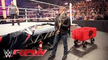 Dean Ambrose interrupts Brock Lesnar & Paul Heyman to pick some 'Mania essentials- Raw, Mar 28, 2016