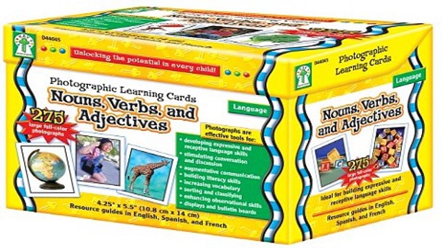 Download Carson Dellosa Photographic Learning Cards Boxed Set Nouns Verbs Adjectives Grades K