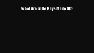 Download What Are Little Boys Made Of?  Read Online