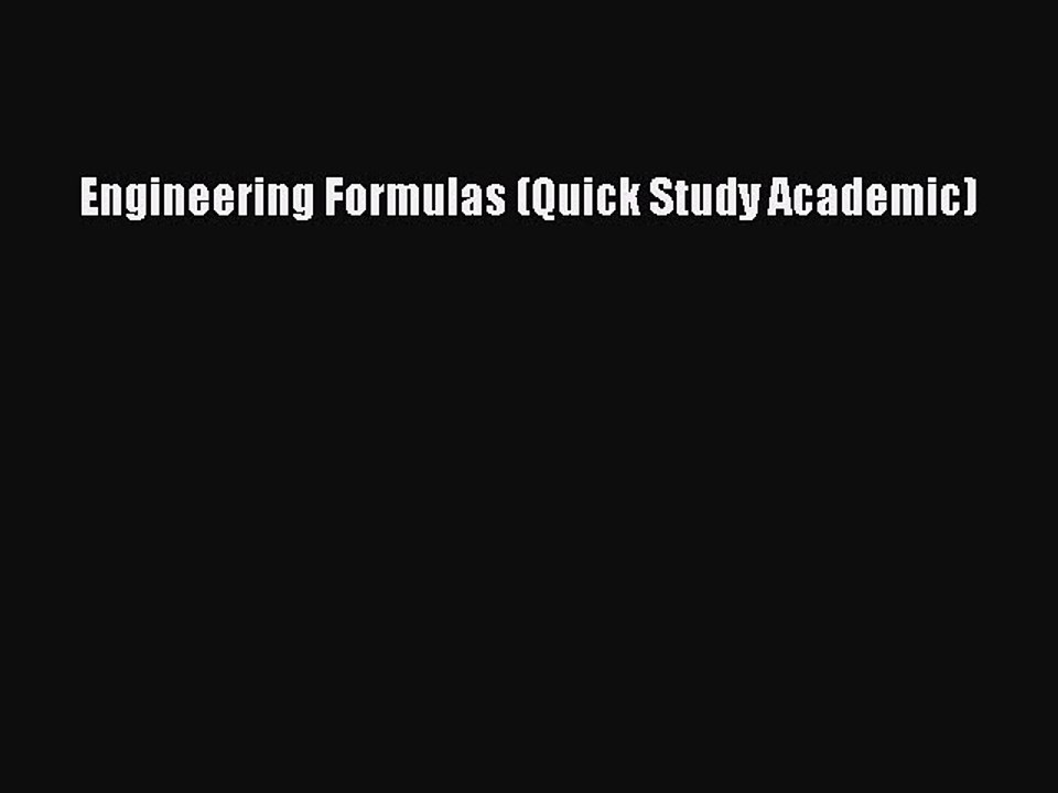 Download Engineering Formulas (Quick Study Academic) PDF Online