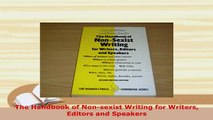 PDF  The Handbook of Nonsexist Writing for Writers Editors and Speakers PDF Book Free
