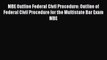 Read MBE Outline Federal Civil Procedure: Outline of Federal Civil Procedure for the Multistate