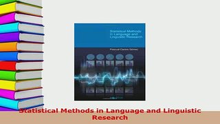 Download  Statistical Methods in Language and Linguistic Research PDF Book Free