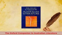 PDF  The Oxford Companion to Australian Literature PDF Full Ebook