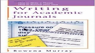 Read Writing for Academic Journals  Study Skills  Ebook pdf download