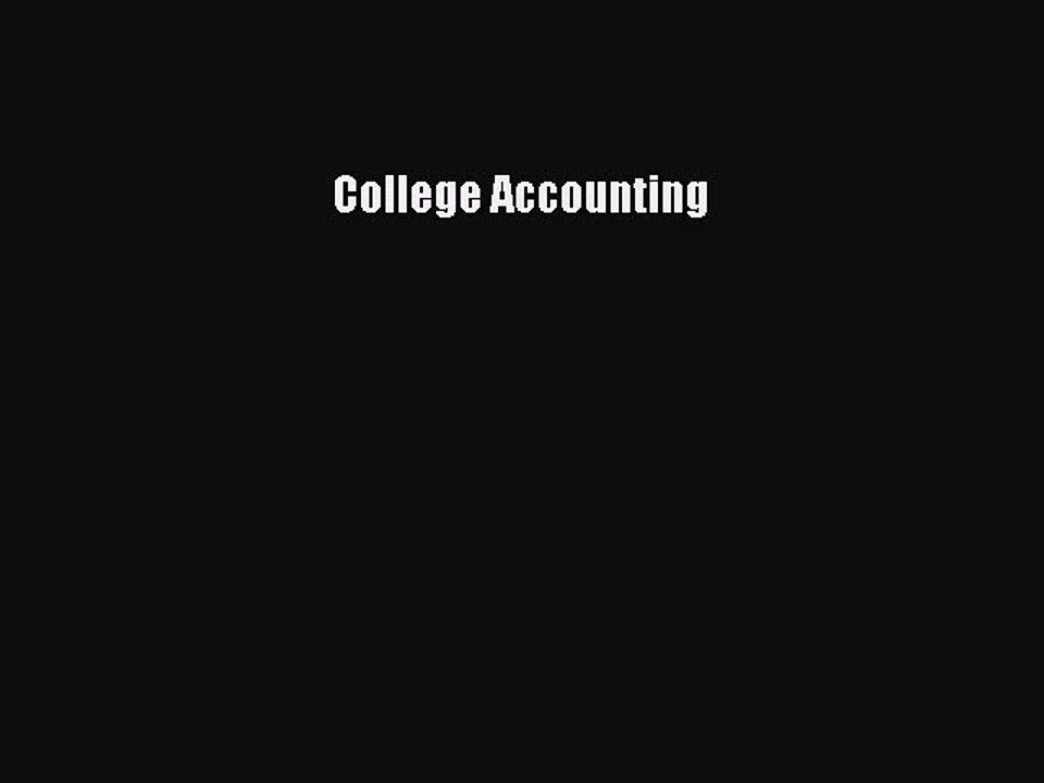Read College Accounting Ebook Free