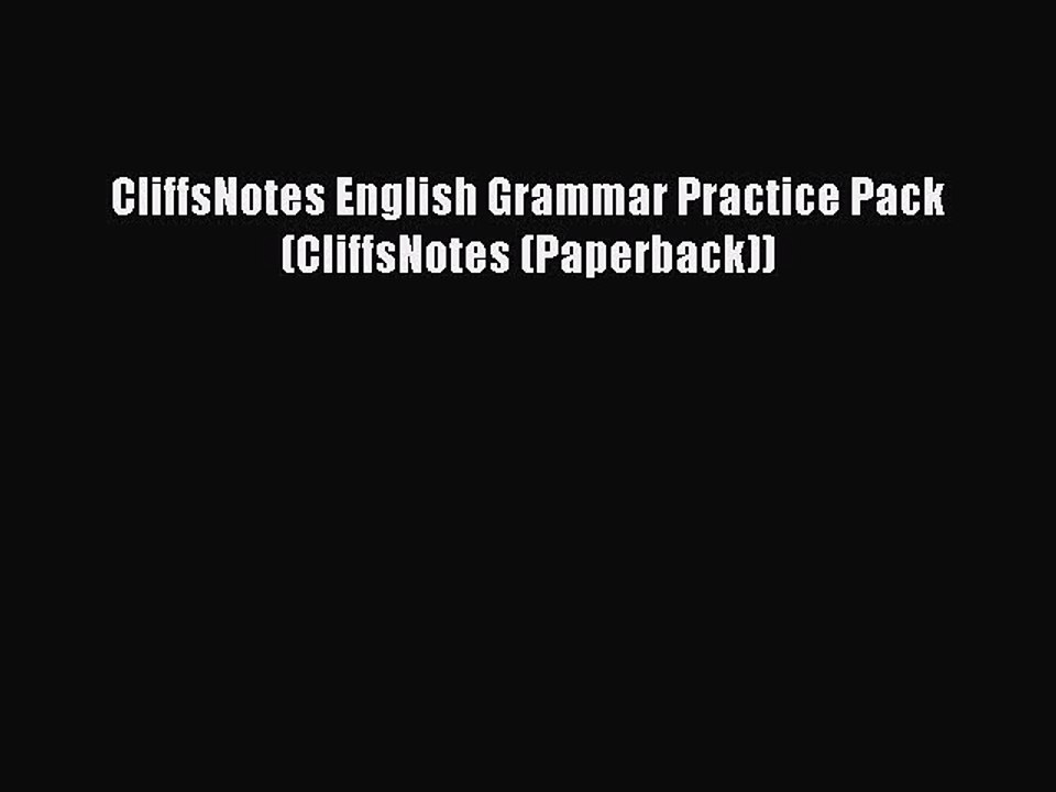 Download CliffsNotes English Grammar Practice Pack (CliffsNotes (Paperback)) PDF Free
