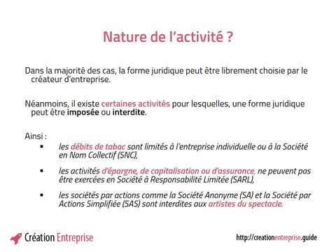 Atelier juridique 1 - Les critères de choix d’une forme juridique