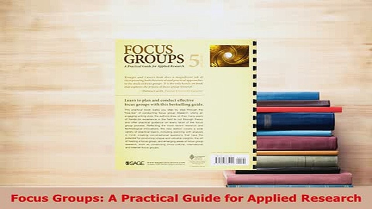 PDF  Focus Groups A Practical Guide for Applied Research PDF Online