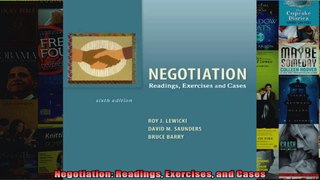 Negotiation Readings Exercises and Cases
