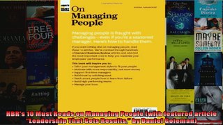 HBRs 10 Must Reads on Managing People with featured article Leadership That Gets