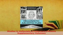 PDF  Studies in Hellenistic Architecture Phoenix Supplementary Volumes PDF Full Ebook