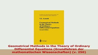 Download  Geometrical Methods in the Theory of Ordinary Differential Equations Grundlehren der PDF Online