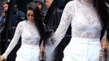 Kourtney Kardashian In See-Through Lace Top