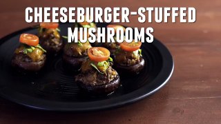 Cheeseburger Stuffed Mushrooms-Tastemke