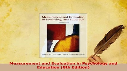 Download  Measurement and Evaluation in Psychology and Education 8th Edition Read Online