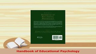 PDF  Handbook of Educational Psychology PDF Online