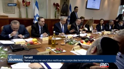 Netanyahou ne veut plus restituer les corps des terroristes palestiniens