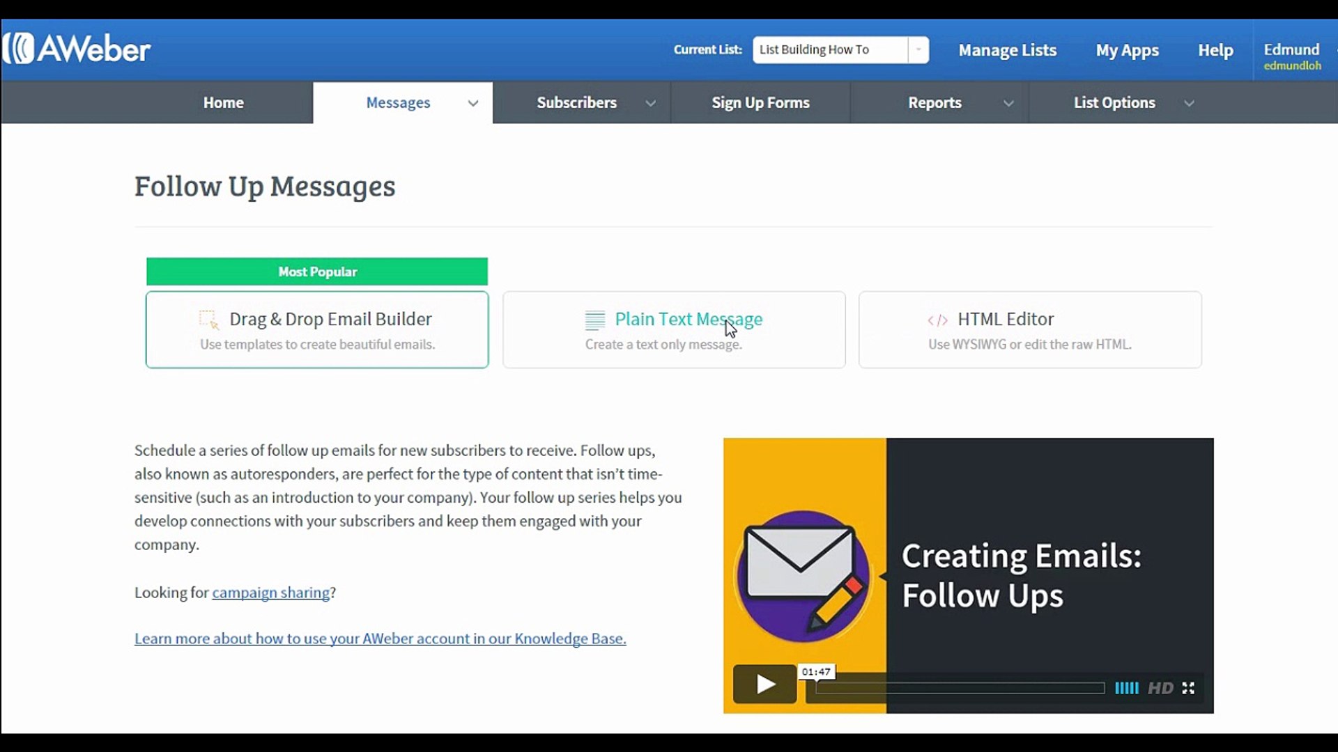 ⁣How To Create A Follow Up Series In Aweber