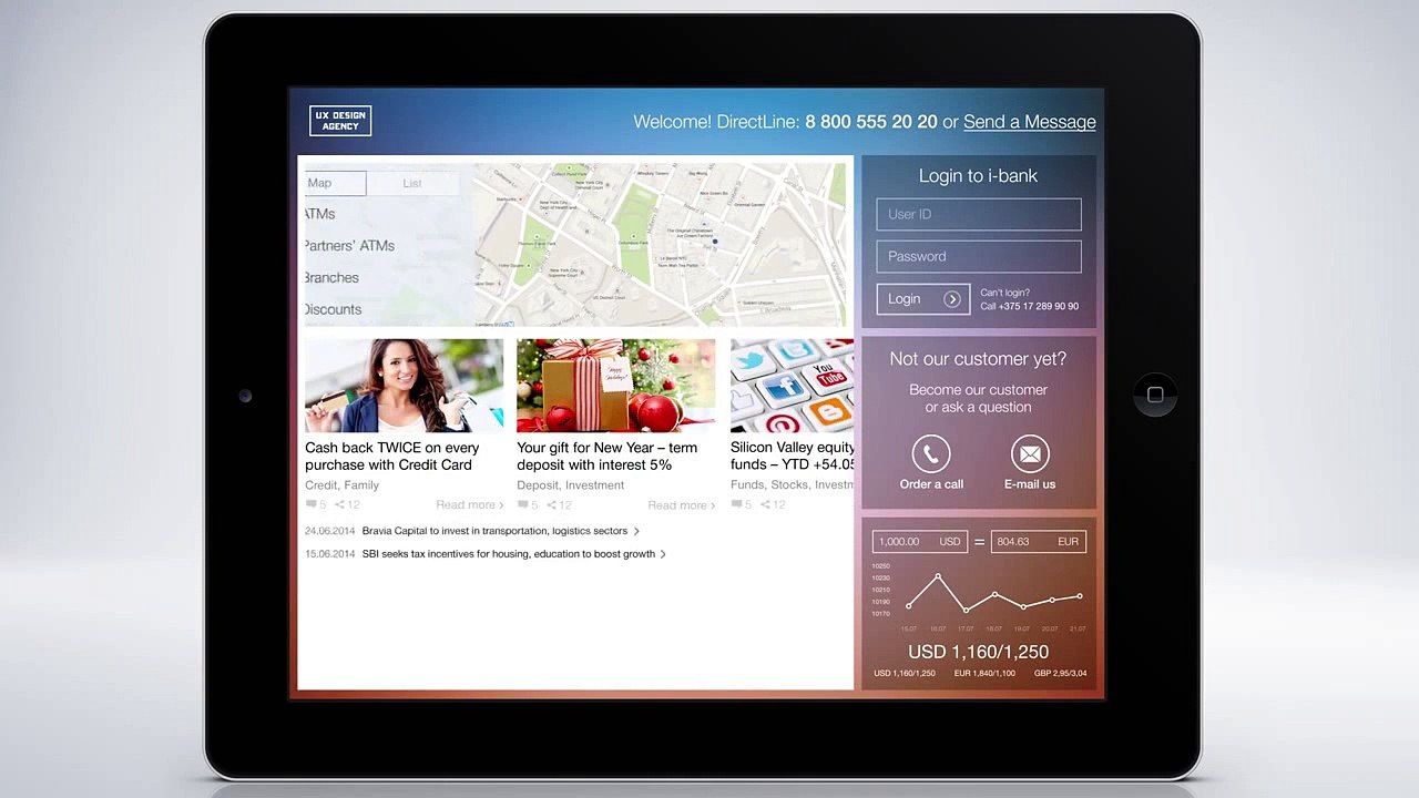 Trends Of Future Fintech Dashboards UI - Touchscreen Concept Of Digital Banking From UX Design Agency