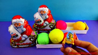 Cars 2 Play Doh Santa Kinder Surprise Lightning McQueen Minions Surprise Eggs StrawberryJamToys