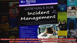 Guidance for Incident Management According to ISOIEC 20000  9001 Standards Six Sigma