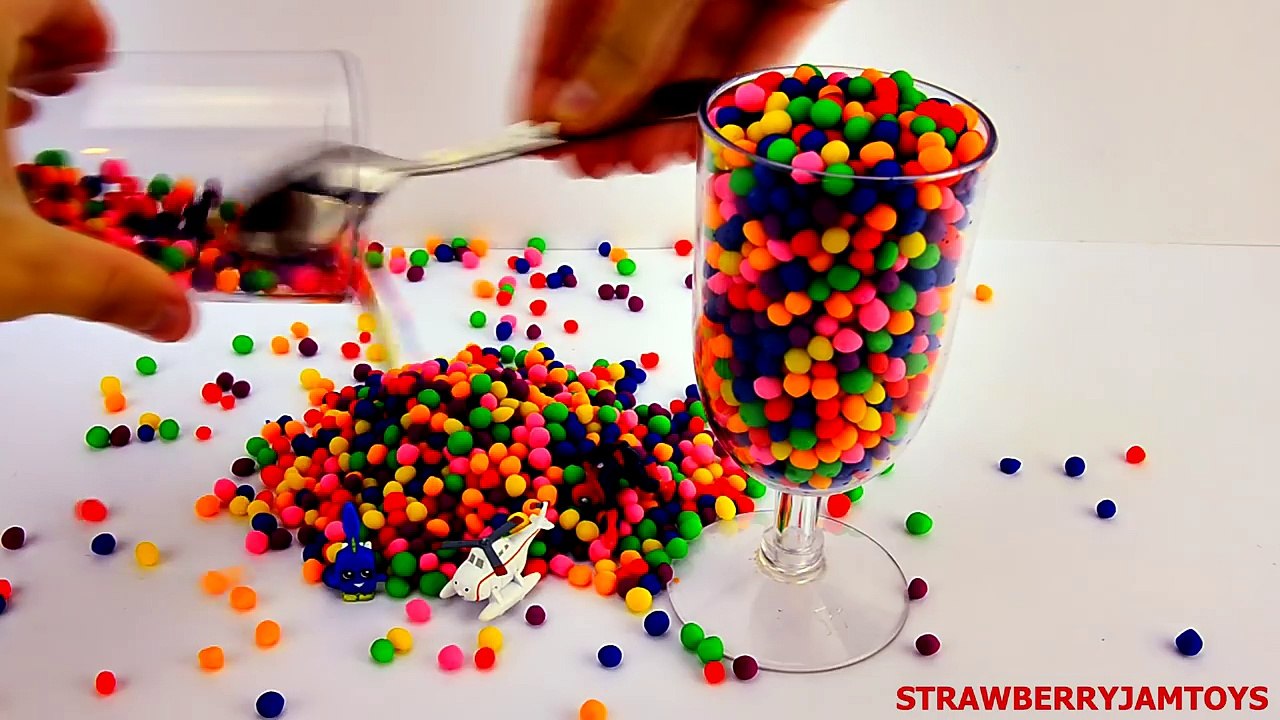 Play Doh Surprise Rainbow Dippin Dots Shopkins Spiderman Cars 2 Spongebob Surprise Eggs by Strawberr