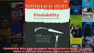 Findability Why Search Engine Optimization is Dying  21 New Rules of Content Marketing
