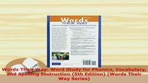 PDF  Words Their Way Word Study for Phonics Vocabulary and Spelling Instruction 5th Edition PDF Full Ebook