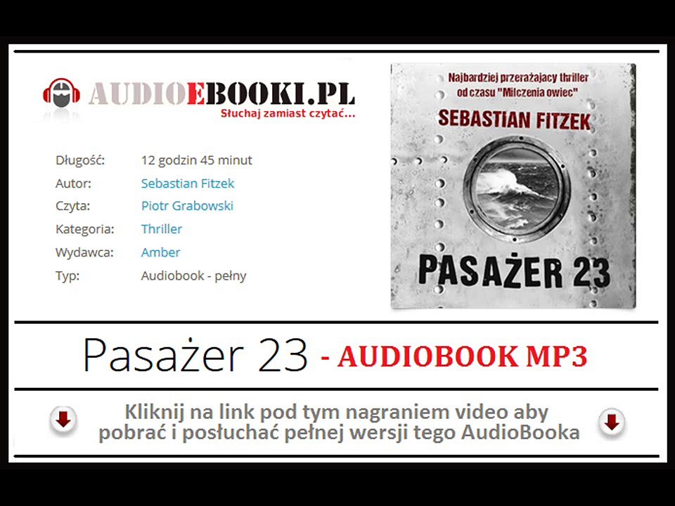 PASAŻER 23 - AUDIOBOOK (Książka Audio do słuchania) - pobierz pełną wersję. - Sebastian Fitzek