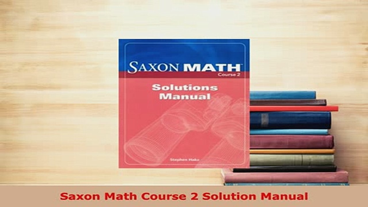 PDF  Saxon Math Course 2 Solution Manual PDF Online