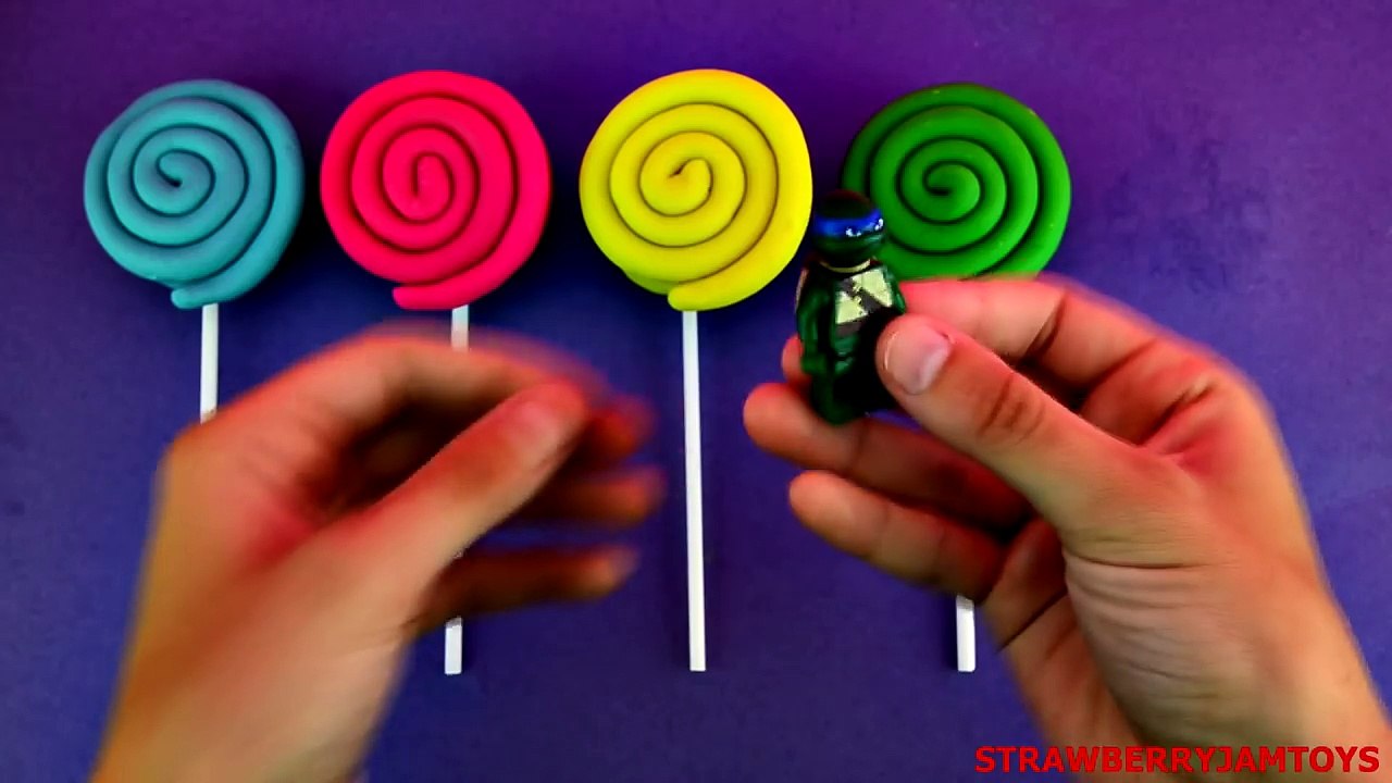 Spongebob Play Doh Shopkins TMNT Thomas the Tank Engine Lollipops Surprise Eggs StrawberryJamToys