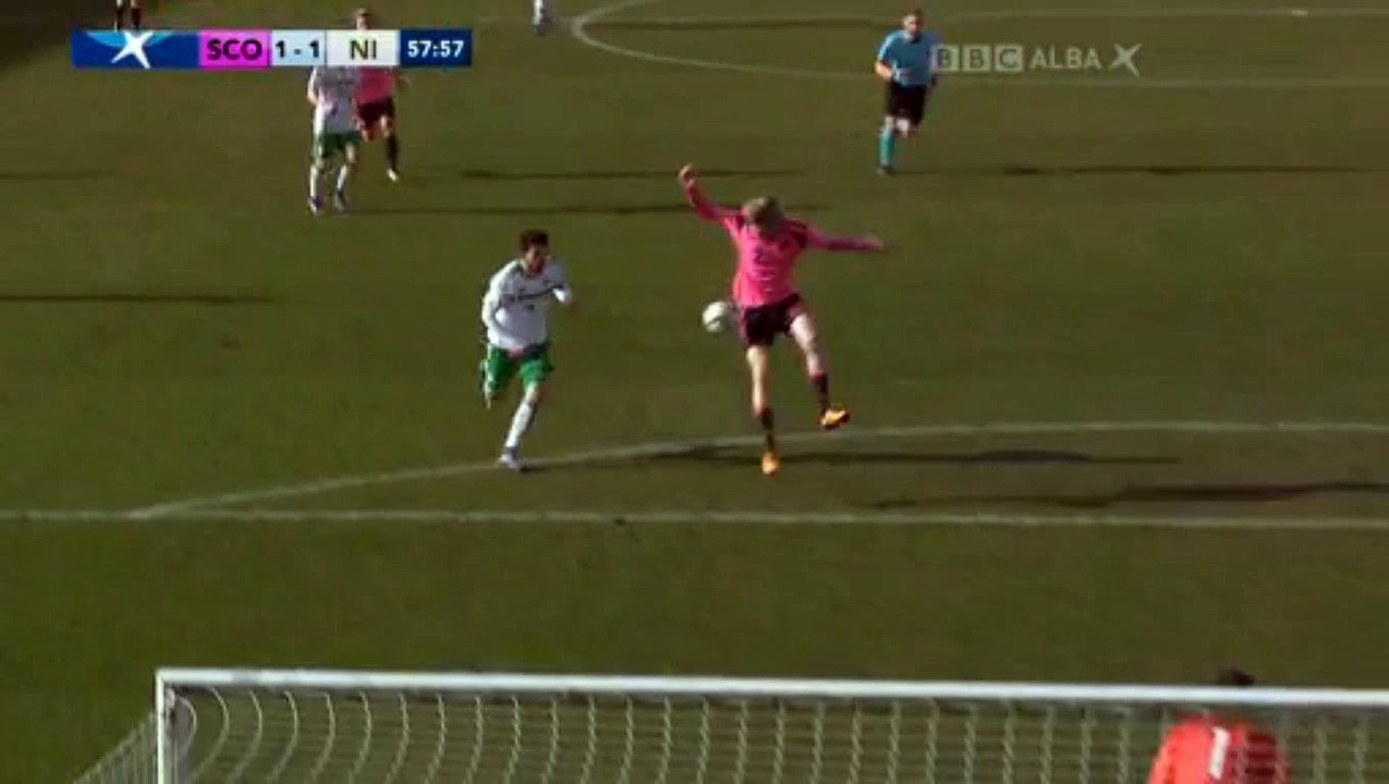Goal Oliver McBurnie ~Scotland U21 1-1 Northern Ireland U21~