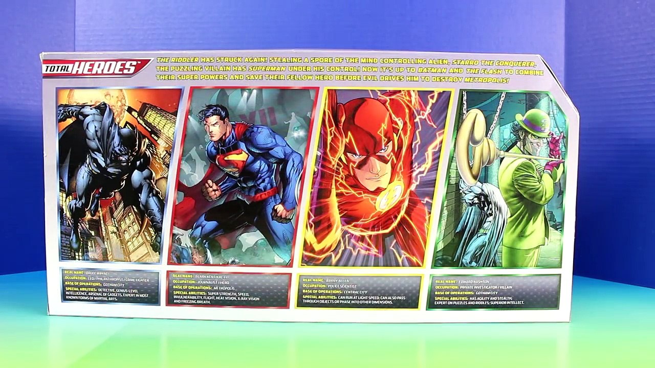 Total Heroes Batman Superman Flash & The Riddler Action Figures With Play-Doh Playdoh