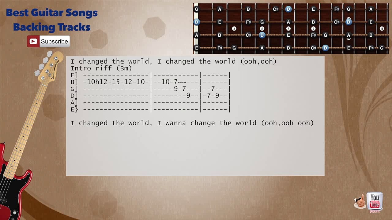 Senza Una Donna- Zucchero (Italian Lyrics)  Bass Backing Track with scale, chords and lyrics