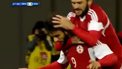 1-1 Nikoloz Gelashvili Goal HD - Georgia vs Kazakhstan - 29.03.2016