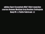 adidas Sport Essentials Mid T-Shirt manches courtes Homme Medium Grey Heather/Collegiate Navy