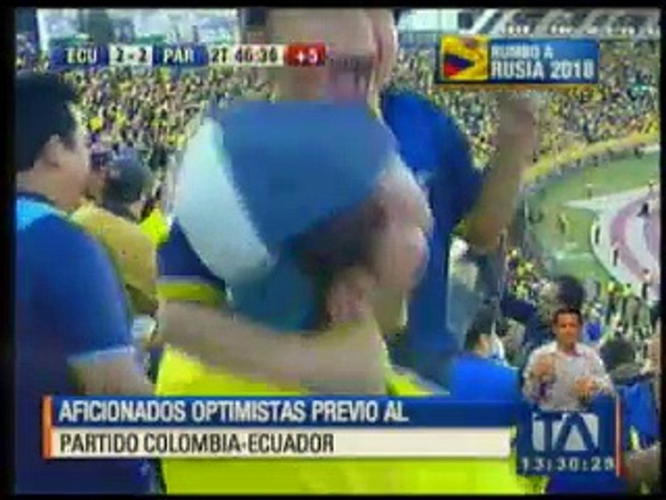 Aficionados optimistas previo al partido Colombia-Ecuador