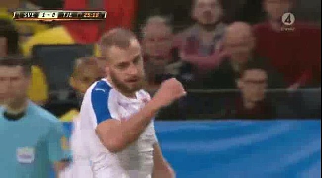 Matej Vydra Goal - Sweden 1 - 1 Czech Republic - 29-03-2016